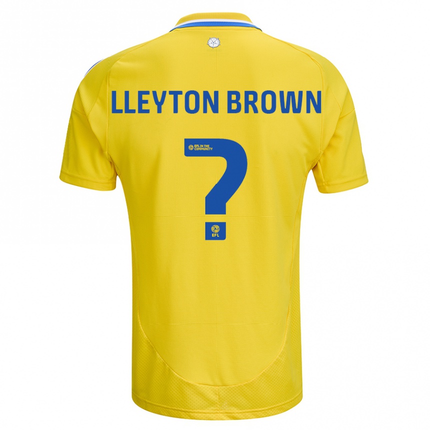 Kids Football Lleyton Brown #0 Yellow Blue Away Jersey 2024/25 T-Shirt