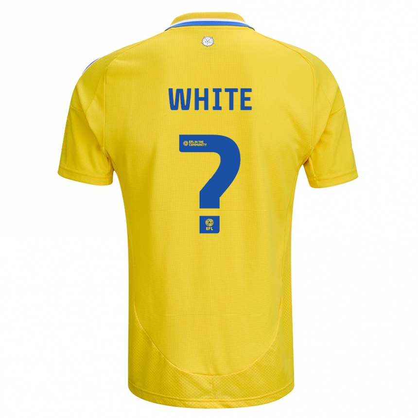 Kids Football Logan White #0 Yellow Blue Away Jersey 2024/25 T-Shirt