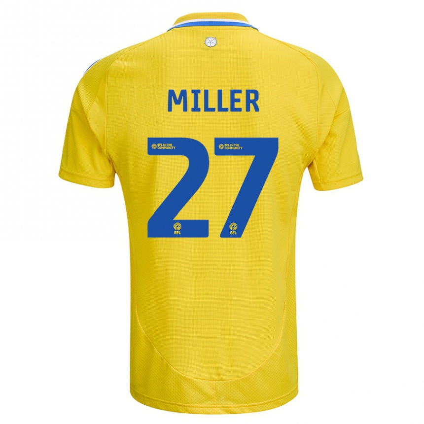 Kids Football Amari Miller #27 Yellow Blue Away Jersey 2024/25 T-Shirt