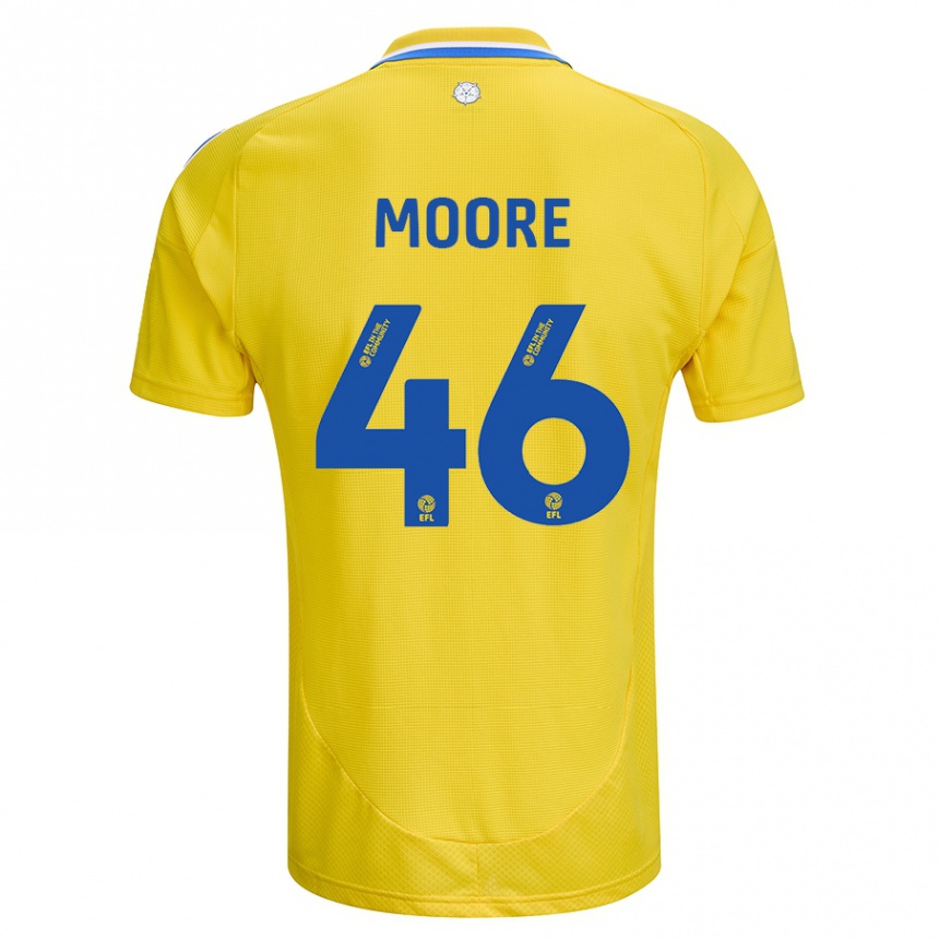 Kids Football Kris Moore #46 Yellow Blue Away Jersey 2024/25 T-Shirt