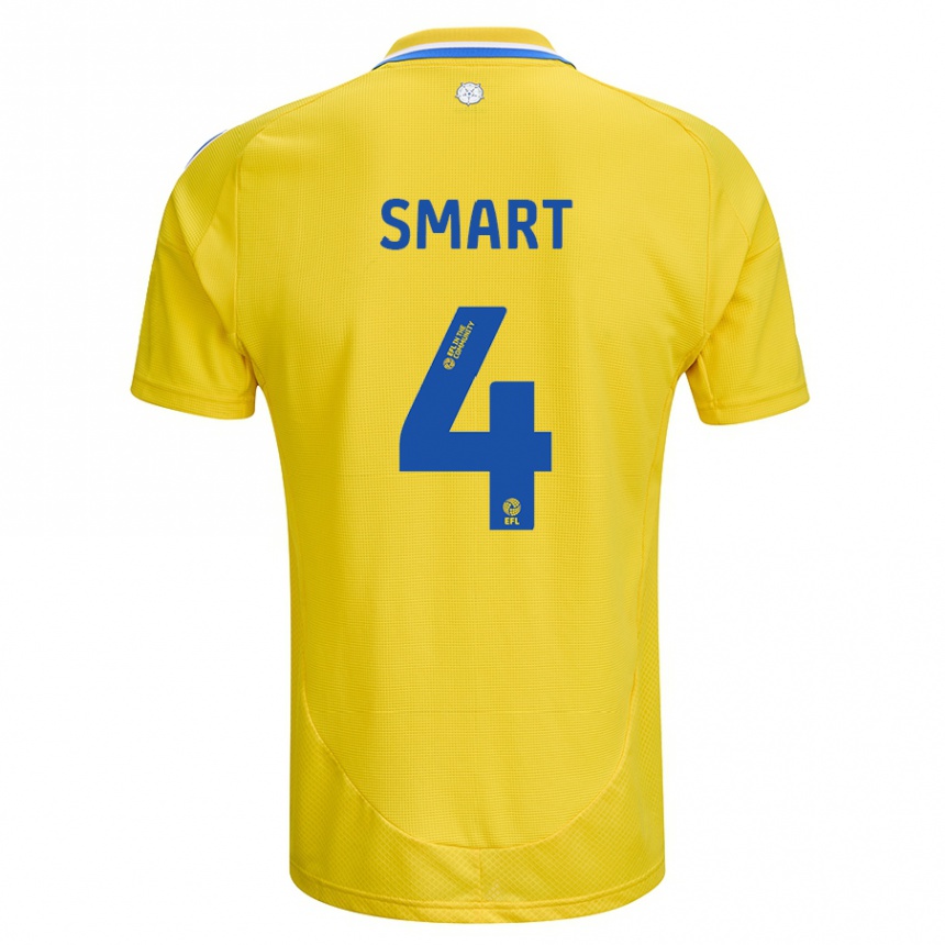 Kids Football Olivia Smart #4 Yellow Blue Away Jersey 2024/25 T-Shirt