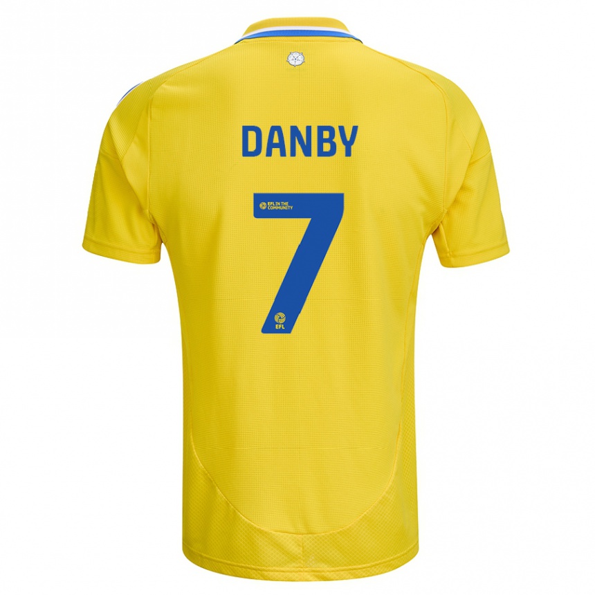 Kids Football Sarah Danby #7 Yellow Blue Away Jersey 2024/25 T-Shirt