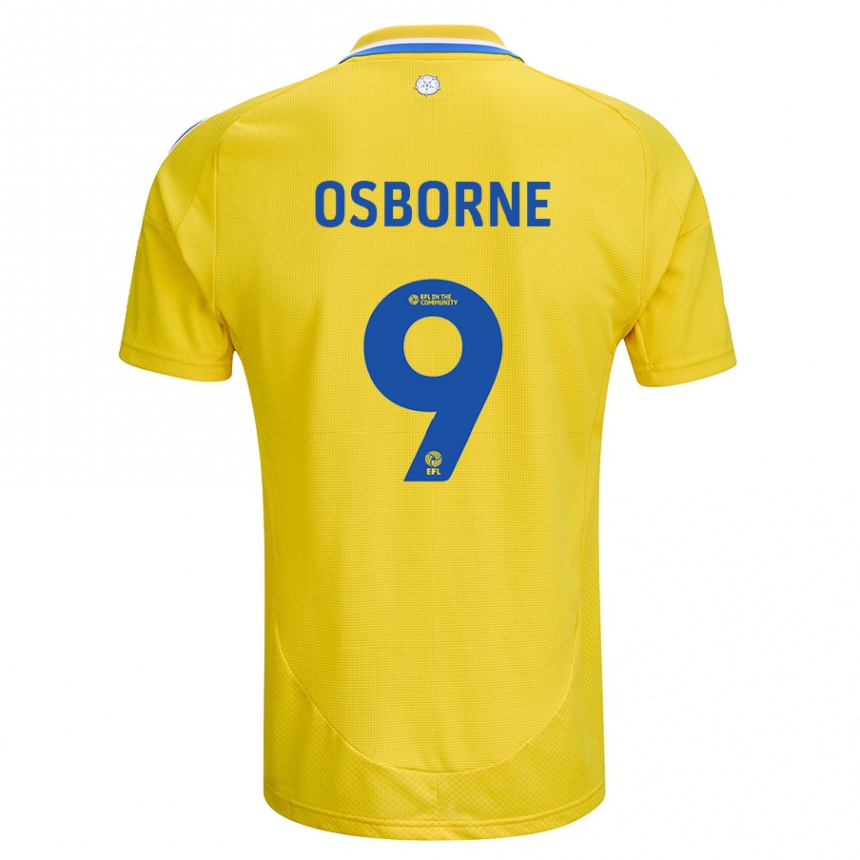 Kids Football Jemimah Osborne #9 Yellow Blue Away Jersey 2024/25 T-Shirt