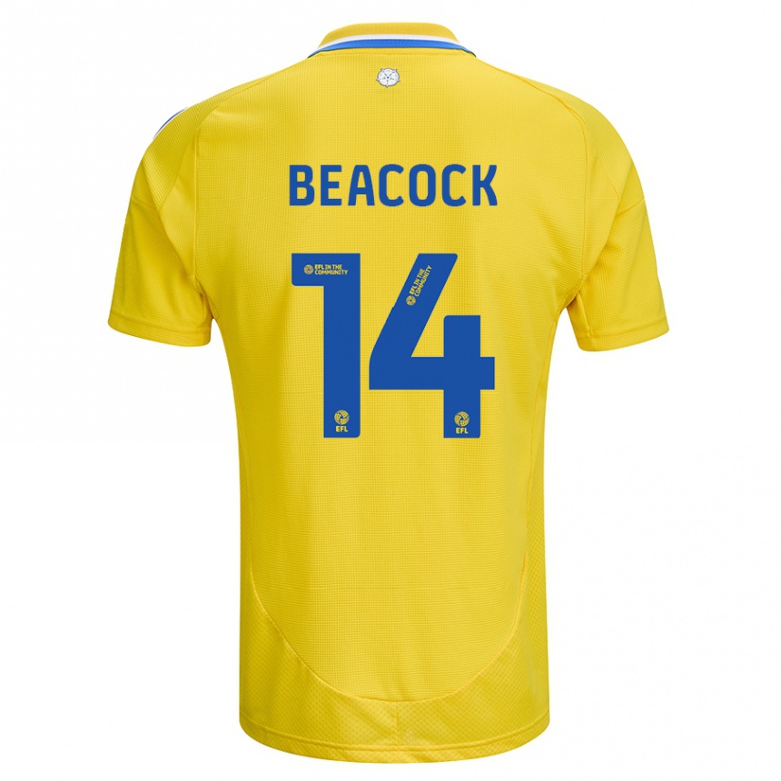 Kids Football Molly Beacock #14 Yellow Blue Away Jersey 2024/25 T-Shirt