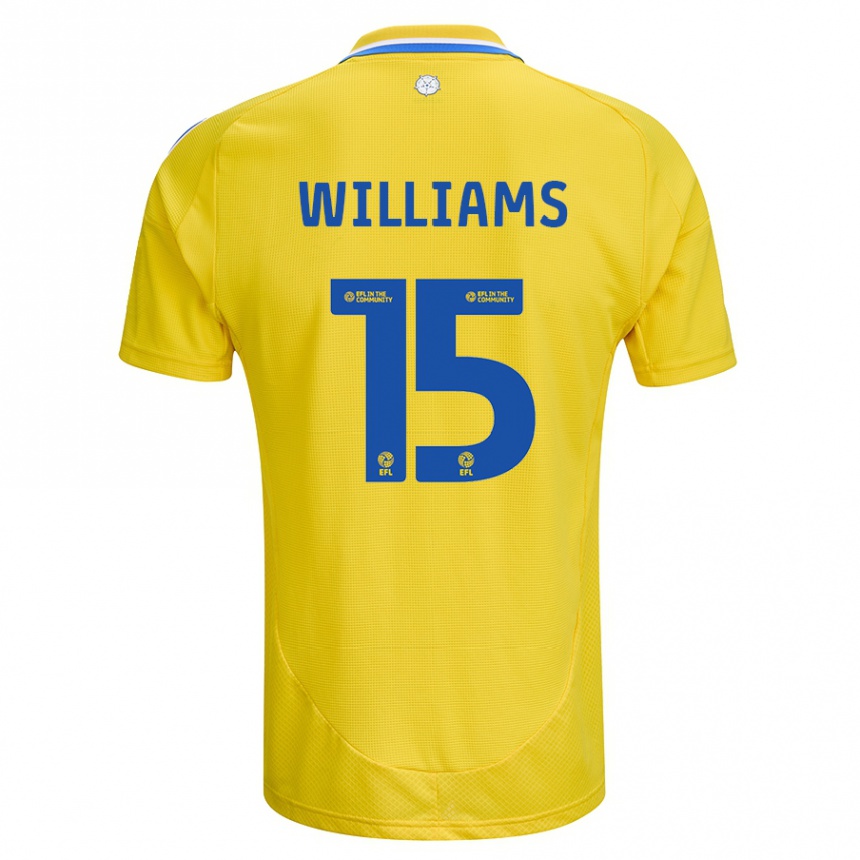 Kids Football Paige Williams #15 Yellow Blue Away Jersey 2024/25 T-Shirt