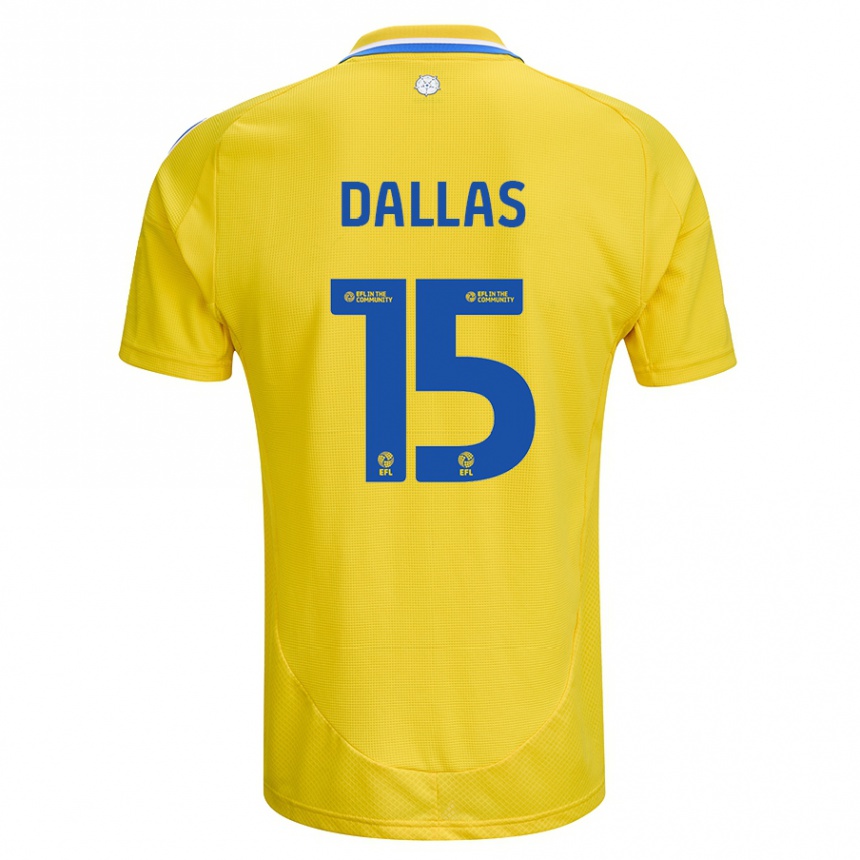 Kids Football Stuart Dallas #15 Yellow Blue Away Jersey 2024/25 T-Shirt