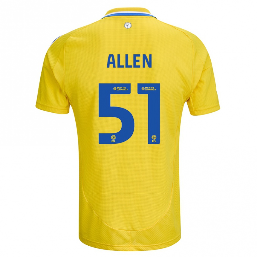 Kids Football Charlie Allen #51 Yellow Blue Away Jersey 2024/25 T-Shirt