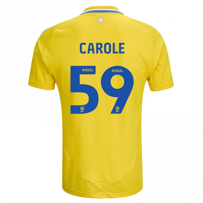 Kids Football Keenan Carole #59 Yellow Blue Away Jersey 2024/25 T-Shirt