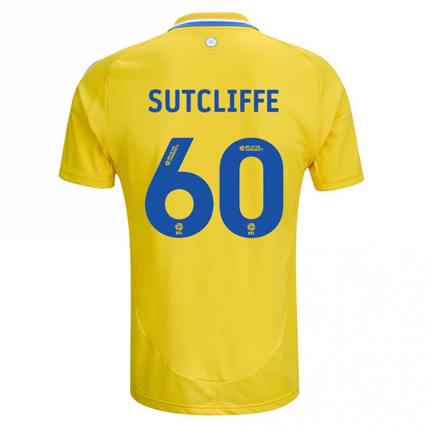 Kids Football Harvey Sutcliffe #60 Yellow Blue Away Jersey 2024/25 T-Shirt