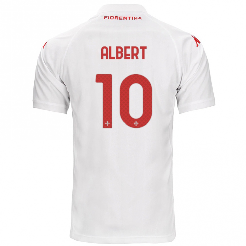 Kids Football Albert Gudmundsson #10 White Away Jersey 2024/25 T-Shirt