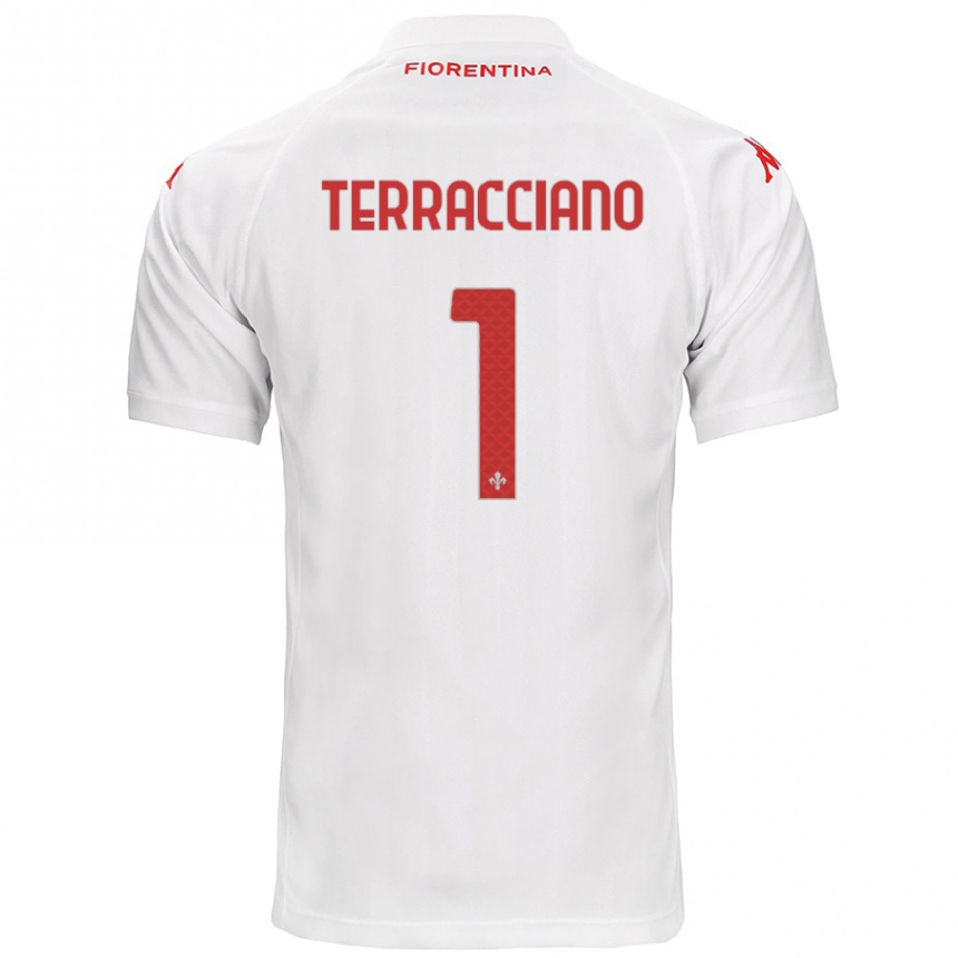 Kids Football Pietro Terracciano #1 White Away Jersey 2024/25 T-Shirt