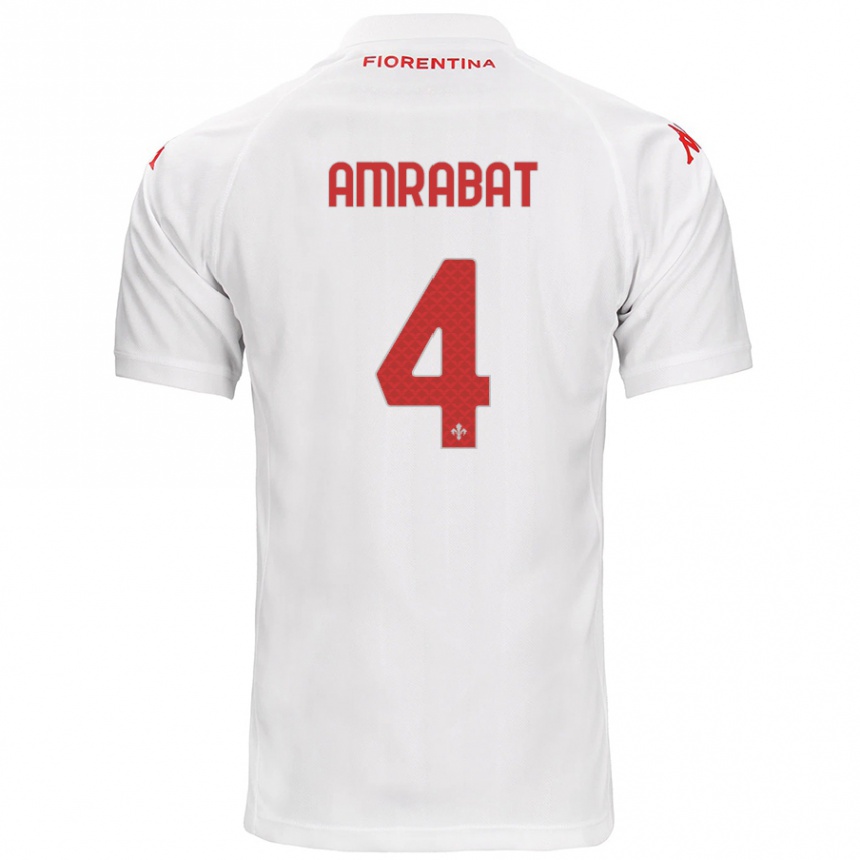 Kids Football Sofyan Amrabat #4 White Away Jersey 2024/25 T-Shirt