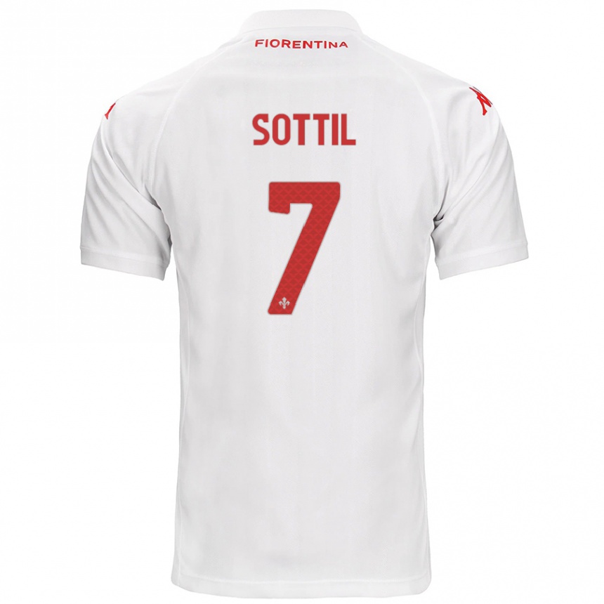 Kids Football Riccardo Sottil #7 White Away Jersey 2024/25 T-Shirt