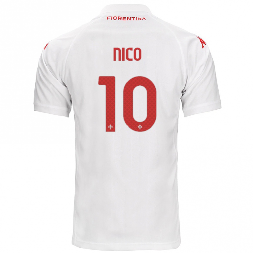 Kids Football Nicolás González #10 White Away Jersey 2024/25 T-Shirt