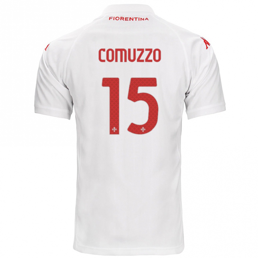 Kids Football Pietro Comuzzo #15 White Away Jersey 2024/25 T-Shirt