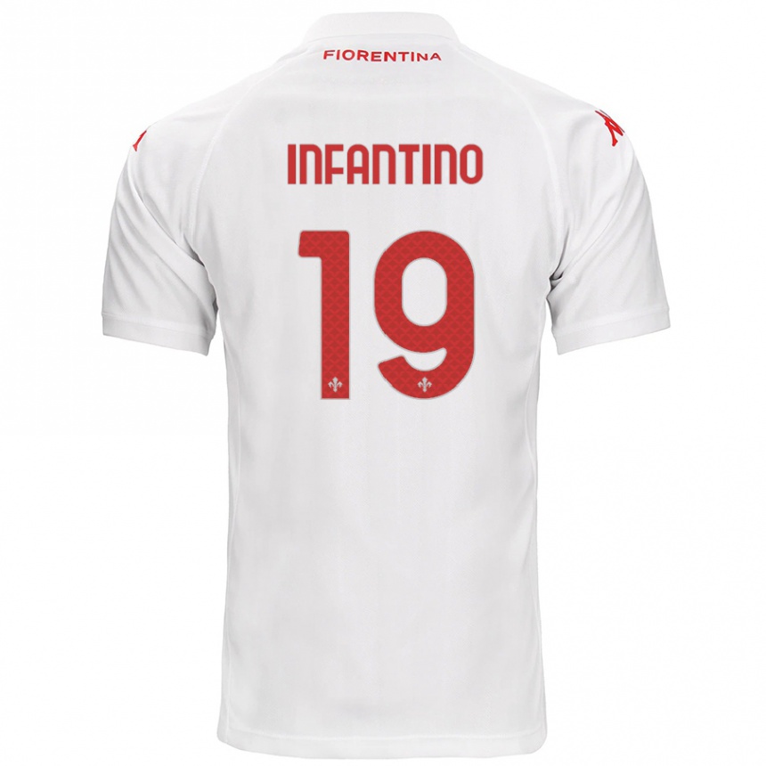 Kids Football Gino Infantino #19 White Away Jersey 2024/25 T-Shirt