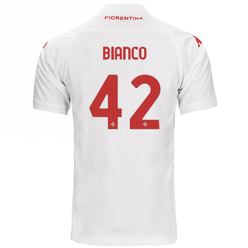 Kids Football Alessandro Bianco #42 White Away Jersey 2024/25 T-Shirt