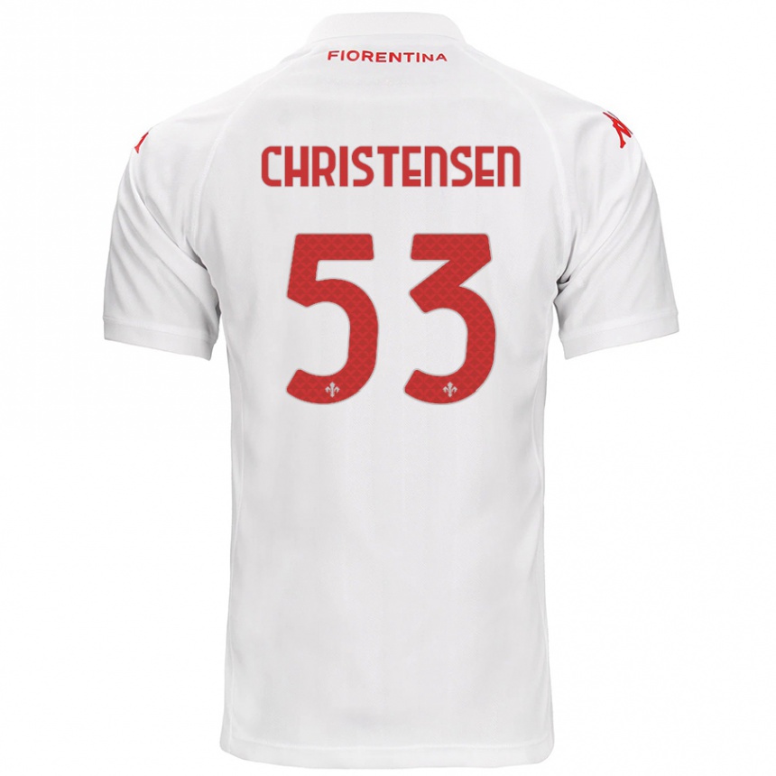 Kids Football Oliver Christensen #53 White Away Jersey 2024/25 T-Shirt