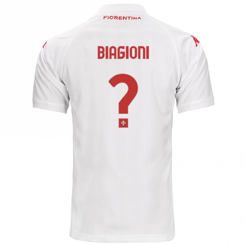 Kids Football Lorenzo Biagioni #0 White Away Jersey 2024/25 T-Shirt