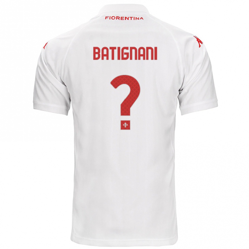 Kids Football Francesco Batignani #0 White Away Jersey 2024/25 T-Shirt