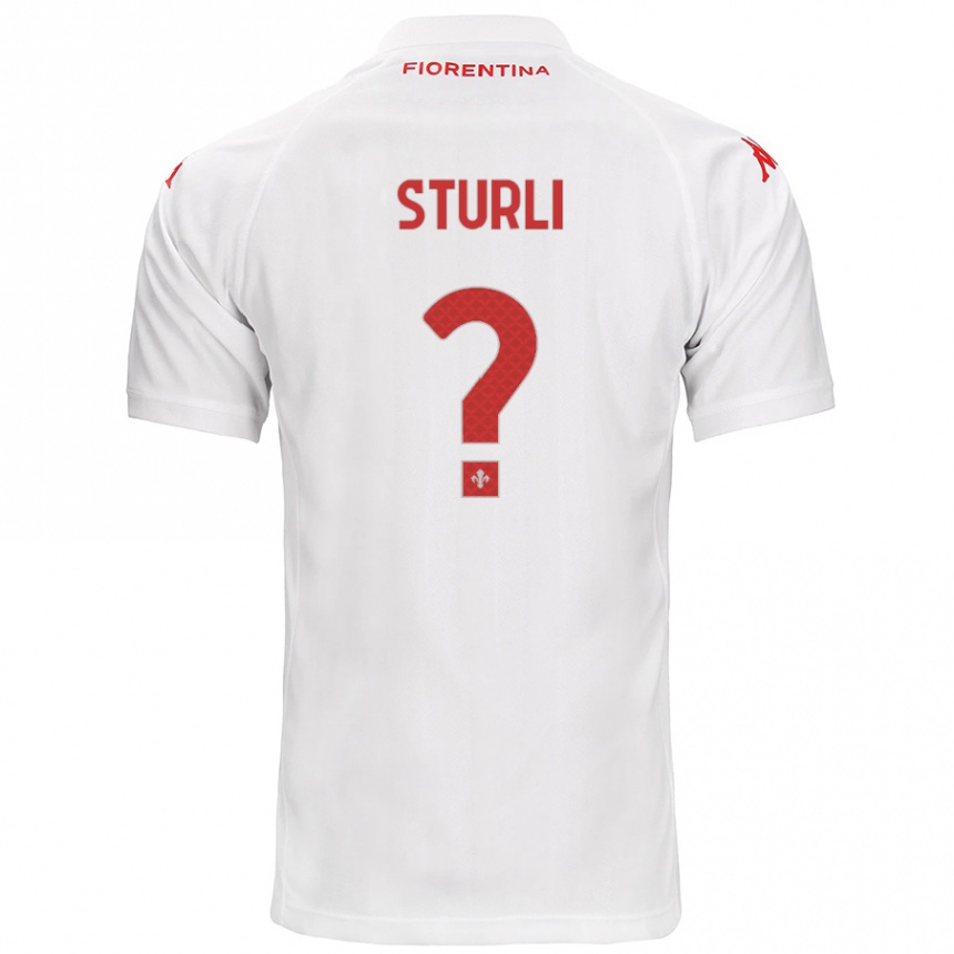 Kids Football Edoardo Sturli #0 White Away Jersey 2024/25 T-Shirt