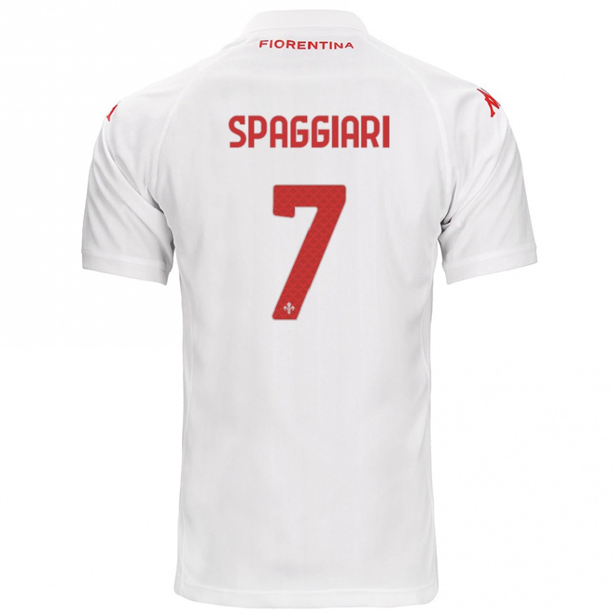 Kids Football Riccardo Spaggiari #7 White Away Jersey 2024/25 T-Shirt