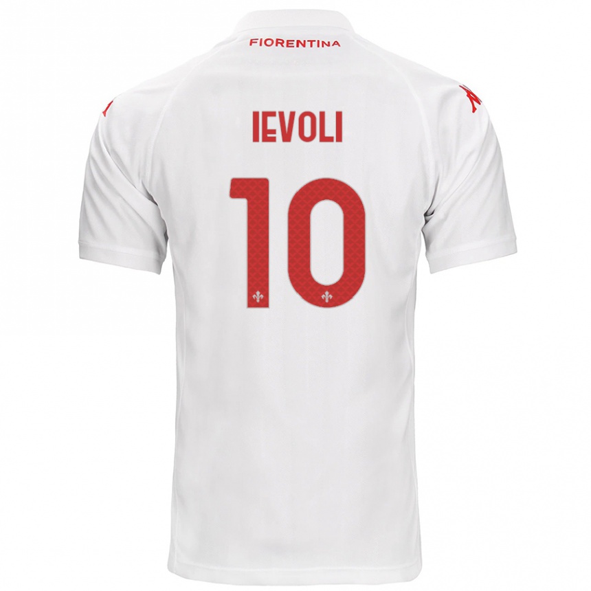 Kids Football Mattia Ievoli #10 White Away Jersey 2024/25 T-Shirt