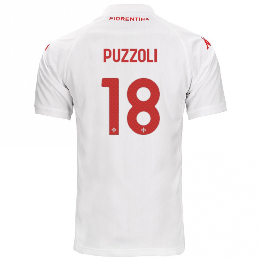 Kids Football Giorgio Puzzoli #18 White Away Jersey 2024/25 T-Shirt