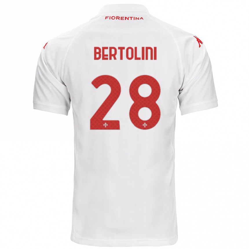 Kids Football Gabriele Bertolini #28 White Away Jersey 2024/25 T-Shirt