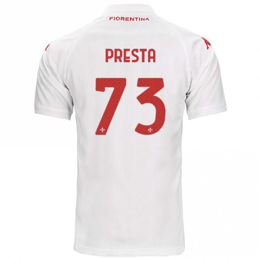 Kids Football Francesco Presta #73 White Away Jersey 2024/25 T-Shirt