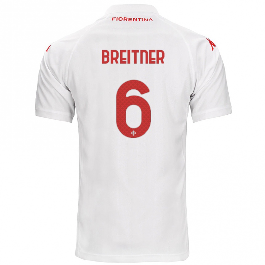 Kids Football Stephanie Breitner #6 White Away Jersey 2024/25 T-Shirt