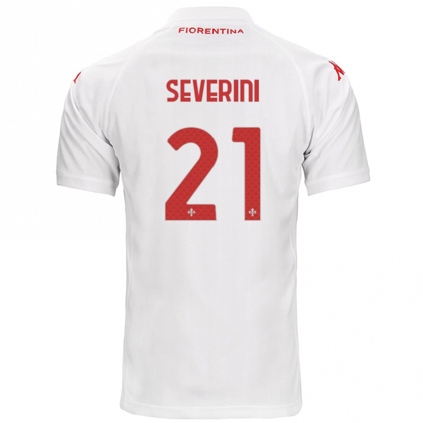 Kids Football Emma Severini #21 White Away Jersey 2024/25 T-Shirt