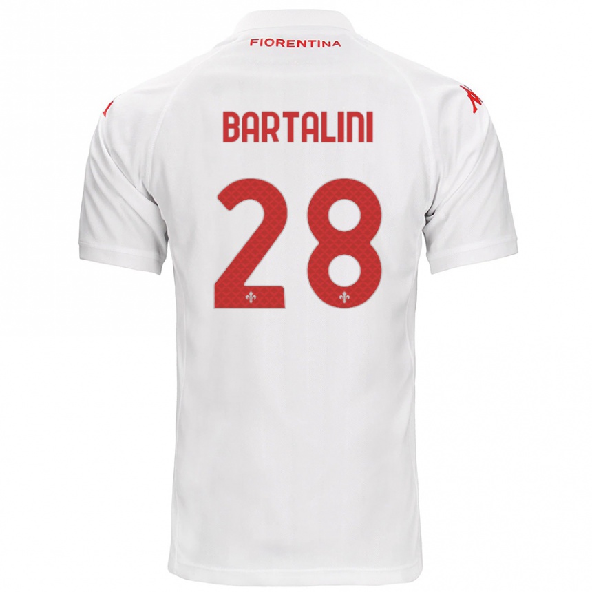 Kids Football Viola Bartalini #28 White Away Jersey 2024/25 T-Shirt