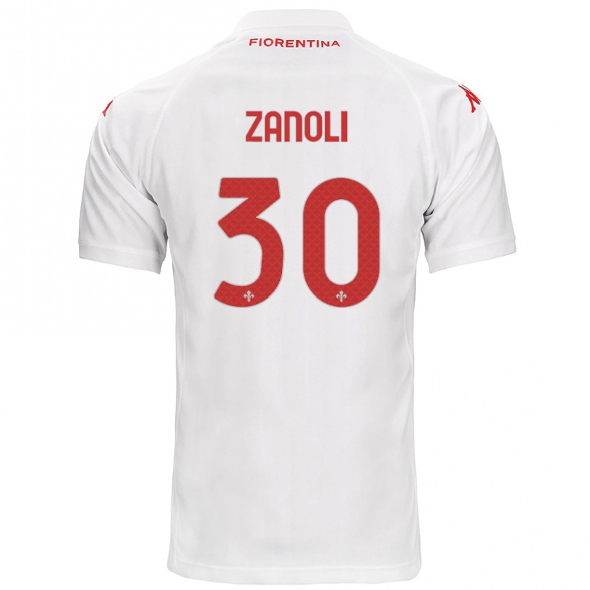 Kids Football Martina Zanoli #30 White Away Jersey 2024/25 T-Shirt