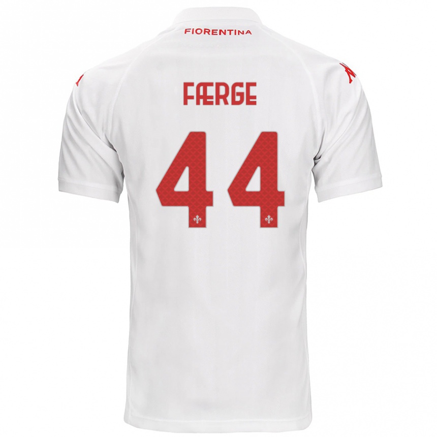 Kids Football Emma Færge #44 White Away Jersey 2024/25 T-Shirt