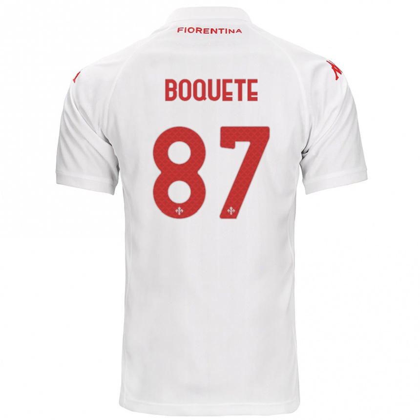 Kids Football Verónica Boquete #87 White Away Jersey 2024/25 T-Shirt