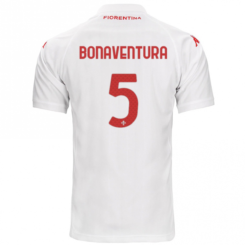 Kids Football Giacomo Bonaventura #5 White Away Jersey 2024/25 T-Shirt