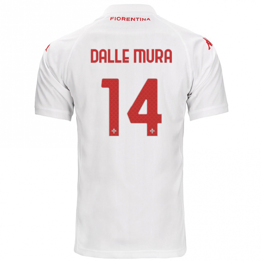 Kids Football Christian Dalle Mura #14 White Away Jersey 2024/25 T-Shirt