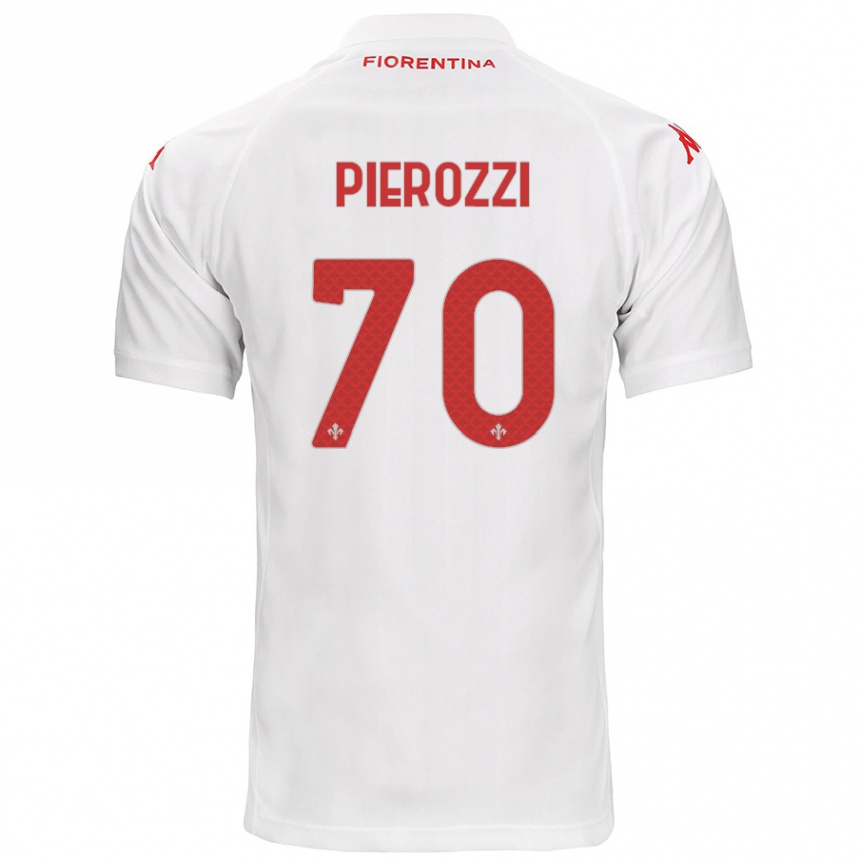 Kids Football Niccolò Pierozzi #70 White Away Jersey 2024/25 T-Shirt