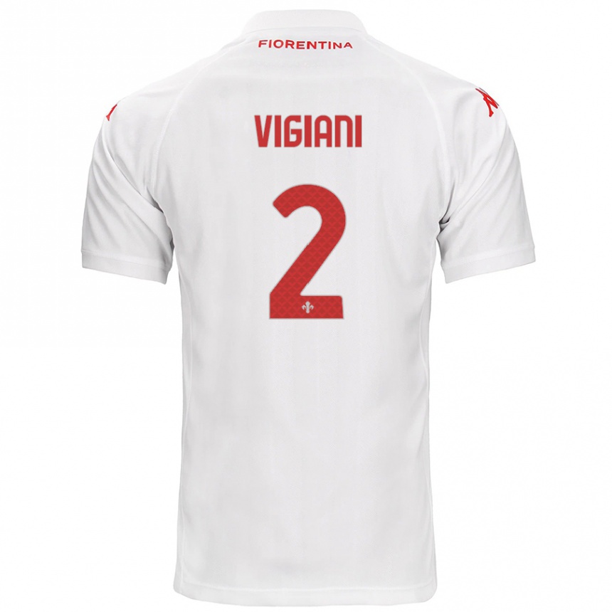 Kids Football Lorenzo Vigiani #2 White Away Jersey 2024/25 T-Shirt