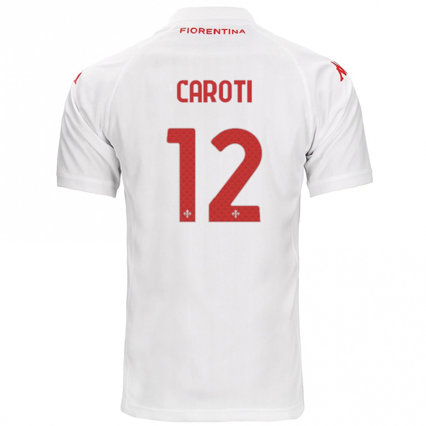 Kids Football Filippo Caroti #12 White Away Jersey 2024/25 T-Shirt