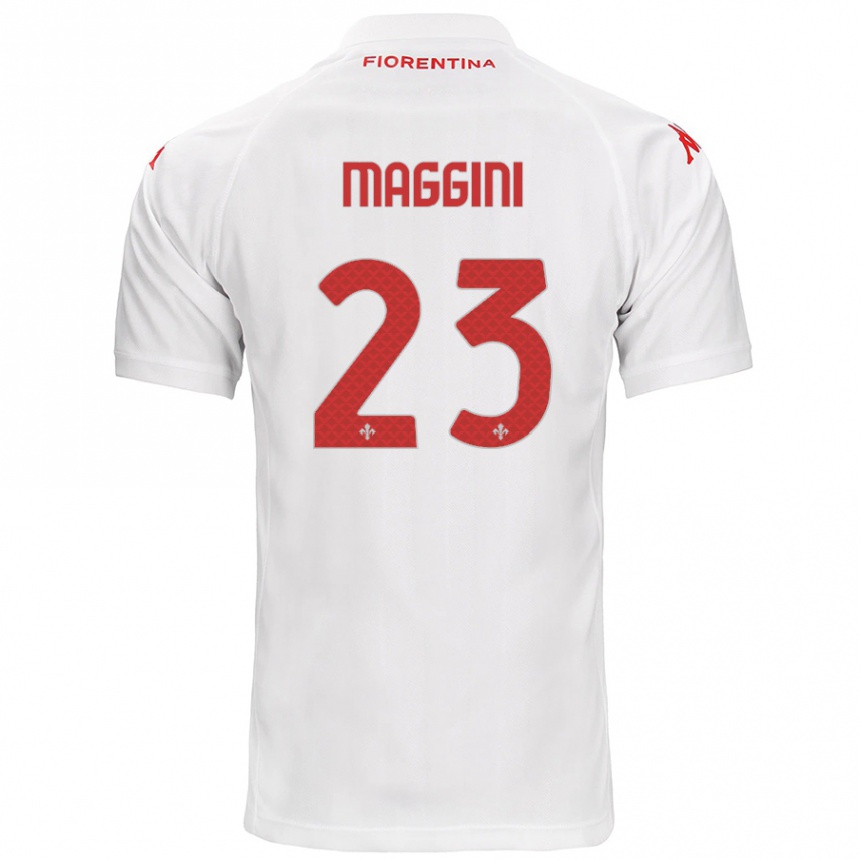 Kids Football Filippo Maggini #23 White Away Jersey 2024/25 T-Shirt