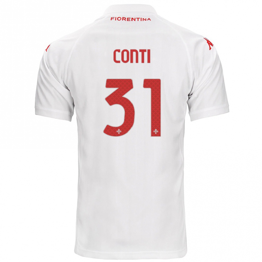 Kids Football Gabriele Conti #31 White Away Jersey 2024/25 T-Shirt