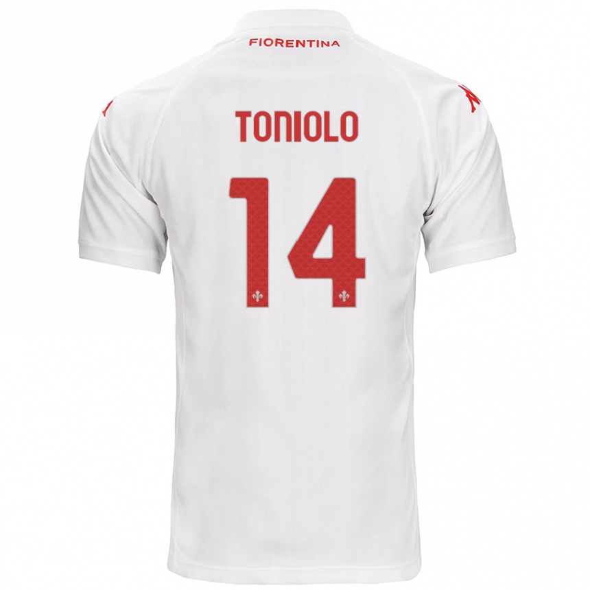 Kids Football Martina Toniolo #14 White Away Jersey 2024/25 T-Shirt