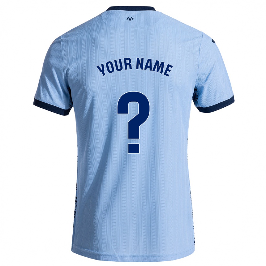 Kids Football Your Name #0 Sky Blue Away Jersey 2024/25 T-Shirt