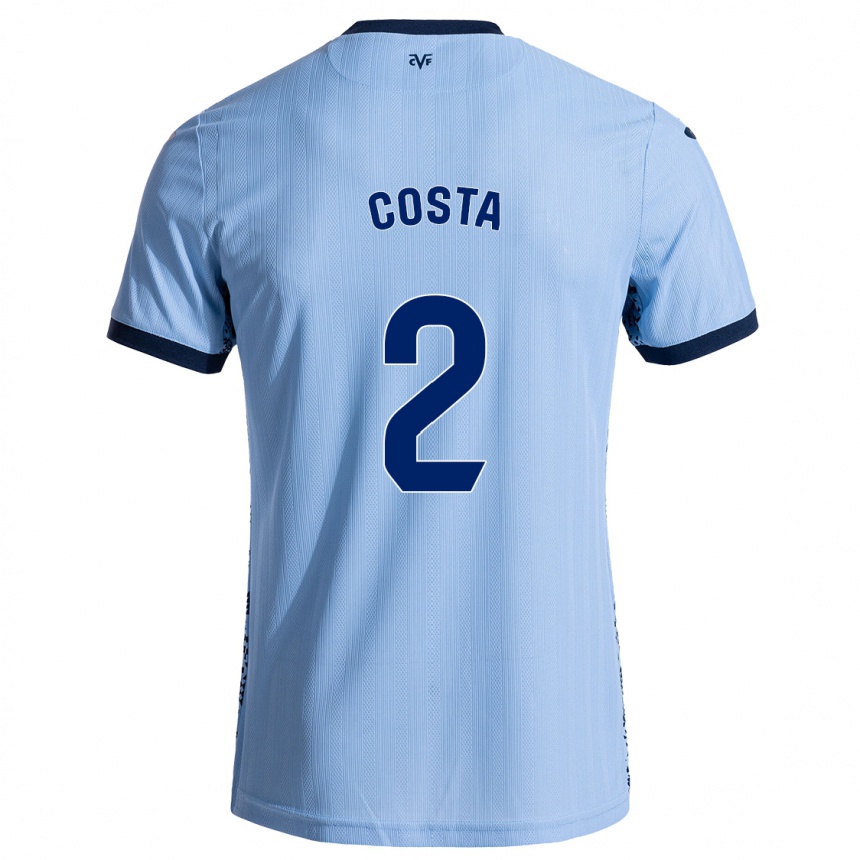 Kids Football Logan Costa #2 Sky Blue Away Jersey 2024/25 T-Shirt