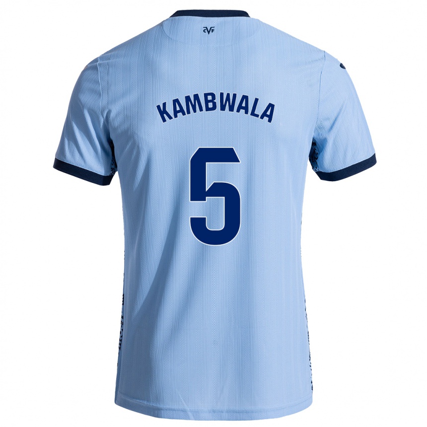 Kids Football Willy Kambwala #5 Sky Blue Away Jersey 2024/25 T-Shirt