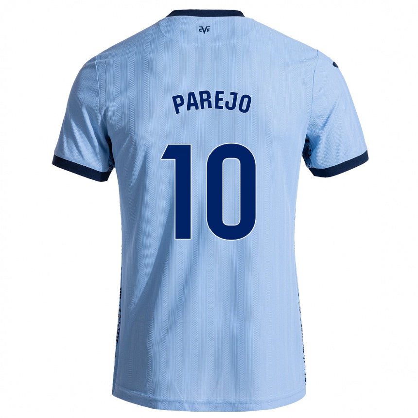 Kids Football Dani Parejo #10 Sky Blue Away Jersey 2024/25 T-Shirt