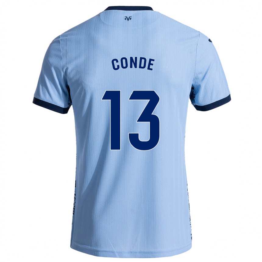 Kids Football Diego Conde #13 Sky Blue Away Jersey 2024/25 T-Shirt