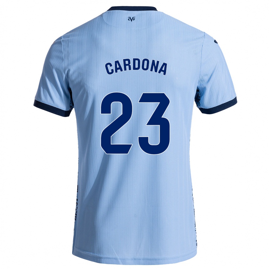 Kids Football Sergi Cardona #23 Sky Blue Away Jersey 2024/25 T-Shirt